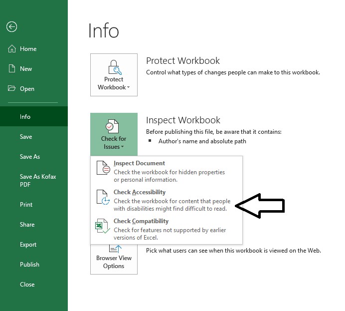 excel accessibility screen reader