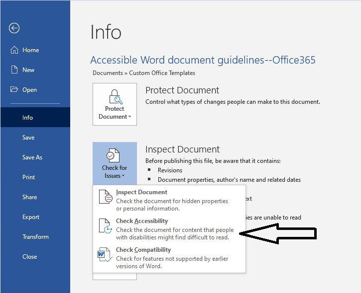 Accessible Word documents Accessible document guides Office 365